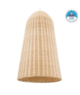 GLOBOSTAR® FAROL 01746 Boho Κρεμαστό Φωτιστικό Οροφής με Ντουί 1 x E27 AC 220-240V IP20 - Μπεζ - Μ60 x Π60 x Y100cm